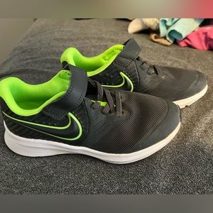 Kids Nike Sneakers, size 13C. Black and Green